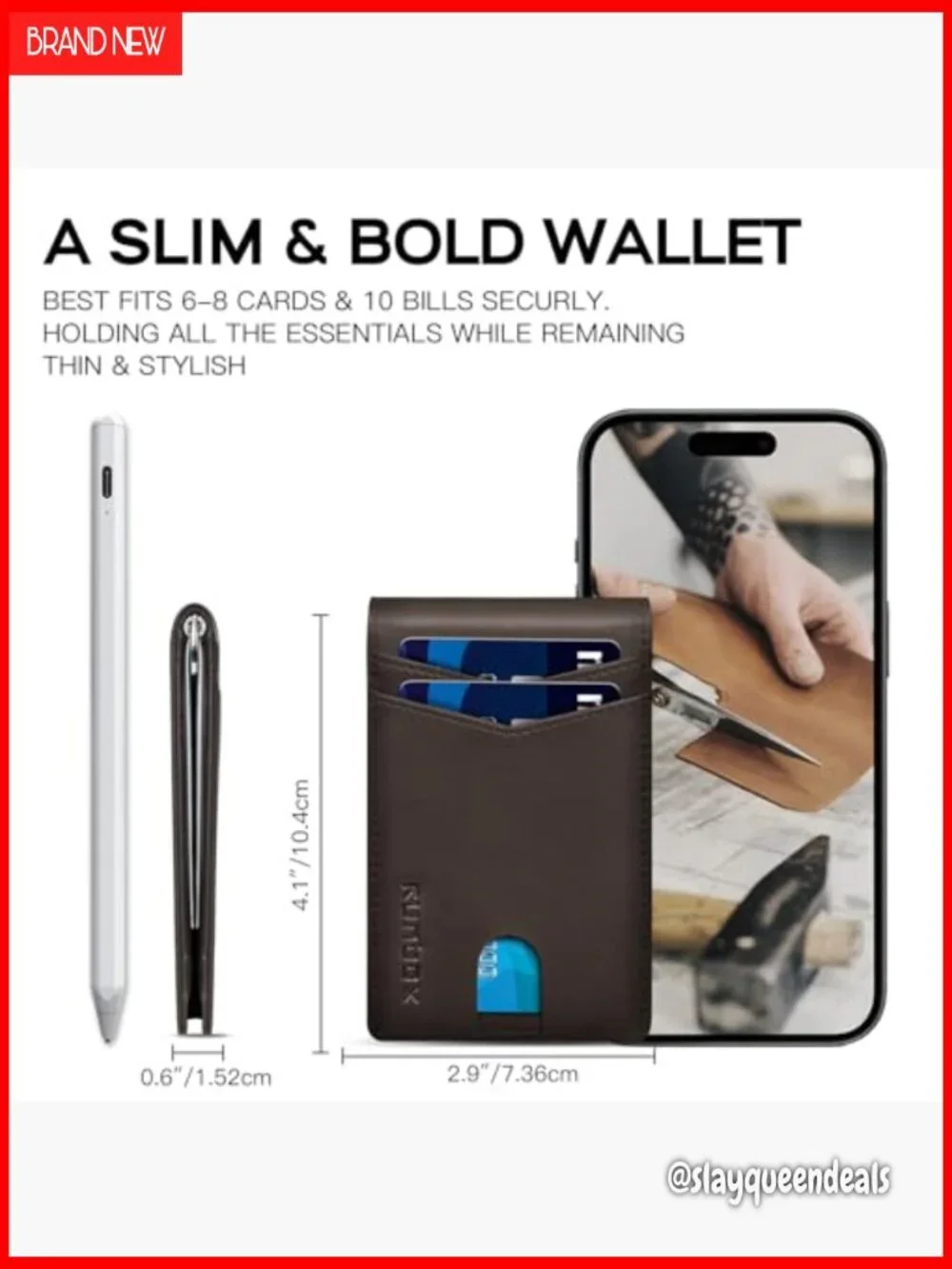 Slim RFID Blocking Money Clip Wallet with 8 Card Holder